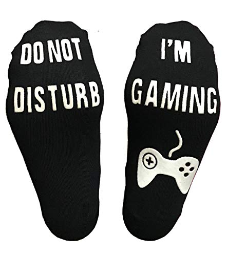 Novelty Cotton Socks Do Not Disturb Socks Funny Gifts for Men, Black, Size Free