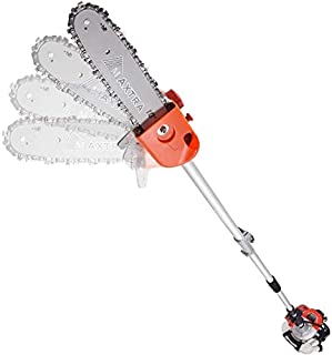 MAXTRA Gas Powered Pole Saw, 90-180 Rotatable Cordless Extension Chainsaw for Tree Trimming with 3.6ft Extension Pole Reach to 16 feet for Tree Limb Branches Pruning