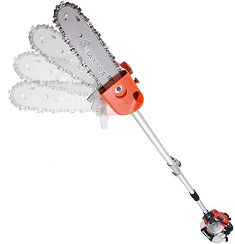 MAXTRA Gas Powered Pole Saw, 90-180 Rotatable Cordless Extension Chainsaw for Tree Trimming with 3.6ft Extension Pole Reach to 16 feet for Tree Limb Branches Pruning