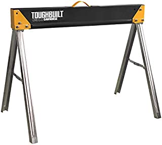 ToughBuilt - Folding Sawhorse/Jobsite Table - Sturdy, Durable, Lightweight, Heavy-Duty, 100% High Grade Steel, 1100lb Capacity, Easy Carry Handle - (TB-C300)