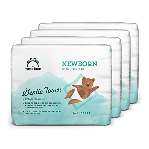 Amazon Brand - Mama Bear Gentle Touch Diapers,120 Count (4 packs of 30)