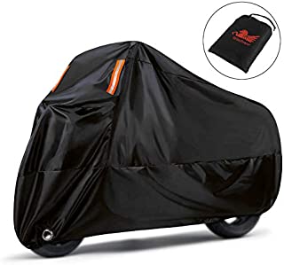 WinPower Outdoor Waterproof Motorcycle Cover Winter Snow Cover Compatible with Harley Davidson, Honda, Suzuki, Kawasaki, Yamaha and All Motors, 104 x 41 x 49 inch, XXXL