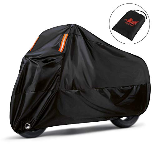 WinPower Outdoor Waterproof Motorcycle Cover Winter Snow Cover Compatible with Harley Davidson, Honda, Suzuki, Kawasaki, Yamaha and All Motors, 104 x 41 x 49 inch, XXXL