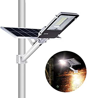 Solar Street Light 80WDusk to Dawn Solar Security Lamp 6500K IP65 Waterproof Solar Powered Flood Lights with Remote Control Security Area Night Lighting for Yard, Driveway, Village, Patio