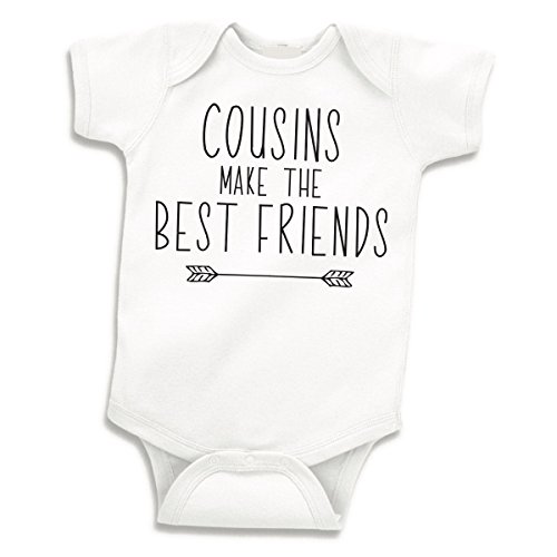 Bump and Beyond Designs Pregnancy Reveal to Family, Cousins Make the Best Friends One Piece, White, 0-3 Months