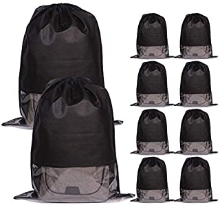 10 Pack Jumbo Non-Woven Fabric Dustproof Drawstring Dust Covers Large Cloth Storage Pouch String Bag for Handbags Purses Shoes Boots