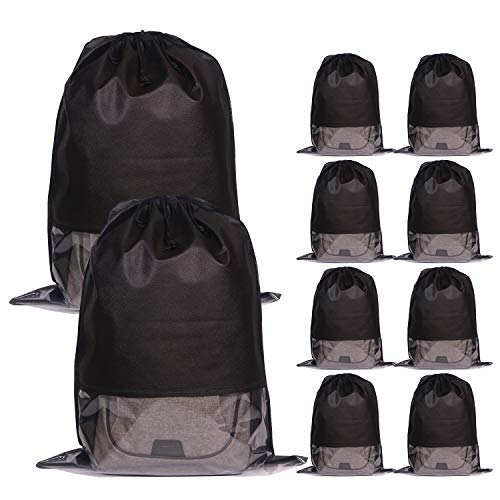 10 Pack Jumbo Non-Woven Fabric Dustproof Drawstring Dust Covers Large Cloth Storage Pouch String Bag for Handbags Purses Shoes Boots