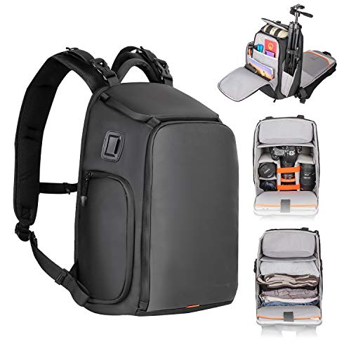 Besnfoto Small Camera Backpack Waterproof for DSLR/SLR Mirrorless Camera Women with Laptop Compartment Photographer Backpack Bag for Hiking Traveling with Rain Cover