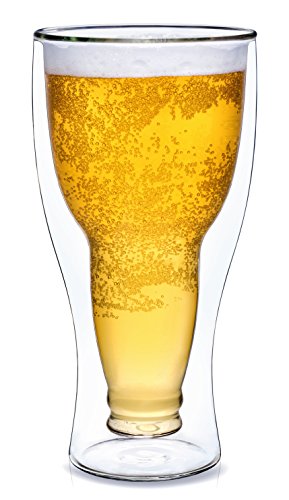 Dragon Glassware Beer Glass, Premium Designer Mug with Insulated Double-Walled Design, 13.5-Ounces, Gift Boxed