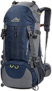 Hiking Backpack, Esup 50L Multipurpose Mountaineering Backpack with rain cover 45l+5l Travel Camping Backpack, Suitable for Climbing Skiing Outdoor Sport, Perfect Fathers Day Gifts (Blue-50L)