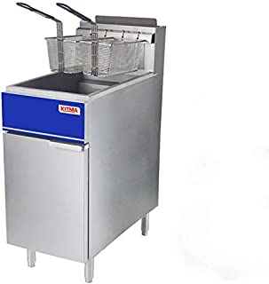 Kitma Commercial Deep Fryer - 50 lb. Natural Gas 4 Tube Floor Fryer with 2 Fryer Baskets - Restaurant Kitchen Equipment for French Fries, 136,000 BTU/h