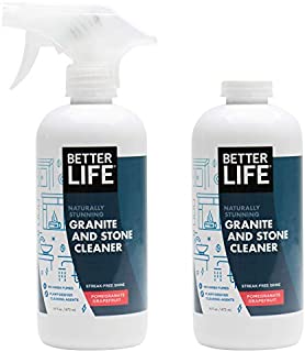 Better Life Natural Granite and Stone Cleaner, Pomegranate Grapefruit, 16 Ounces (Pack of 2)