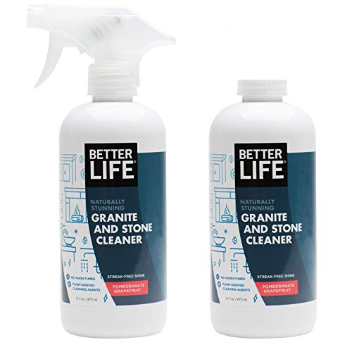 Better Life Natural Granite and Stone Cleaner, Pomegranate Grapefruit, 16 Ounces (Pack of 2)