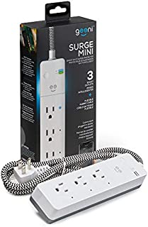 Geeni Surge Mini 3-Outlet Wi-Fi Smart Surge Protector  No Hub Required  Wireless Remote Control and Timer Works with Amazon Alexa, Google Assistant & Microsoft Cortana, Requires 2.4 GHz Wi-Fi