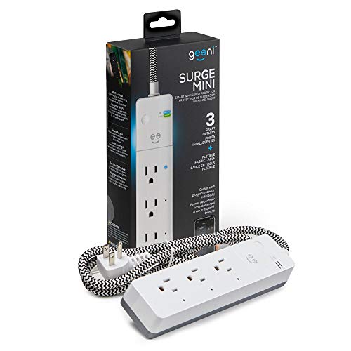 Geeni Surge Mini 3-Outlet Wi-Fi Smart Surge Protector  No Hub Required  Wireless Remote Control and Timer Works with Amazon Alexa, Google Assistant & Microsoft Cortana, Requires 2.4 GHz Wi-Fi