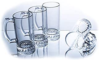 Beer Mugs Stein With Simple Chic Glass Design -15.4 Oz (Set of 4)