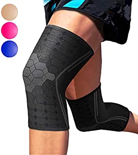 Sparthos Knee Compression Sleeves by (Pair)  Joint Protection and Support for Running, Sports, Knee Pain Relief (Midnight Black, X-Large)