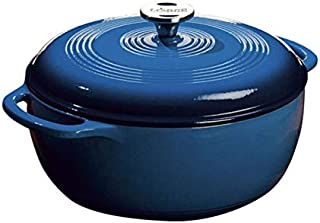 Lodge 6 Quart Enameled Cast Iron Dutch Oven. Blue Enamel Dutch Oven (Blue)