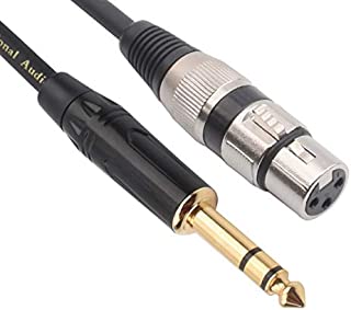 TISINO XLR Female to 1/4 Inch (6.35mm) TRS Jack Lead Balanced Signal Interconnect Cable XLR to Quarter inch Patch Cable - 6.6 Feet