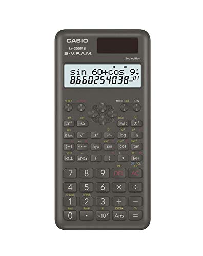 Casio FX300MSPLUS2 Scientific 2nd Edition Calculator, with New Sleek Design, Black, 0.4