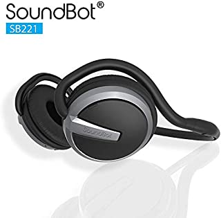 SoundBot¨ SB221 HD Wireless Bluetooth 4.0 Headset Sports-Active Headphone for 20Hrs Music Streaming & 25Hrs HandsFree Calling w/Sweat Resistant Ergonomic Secure-Fit Design & Voice Command Support