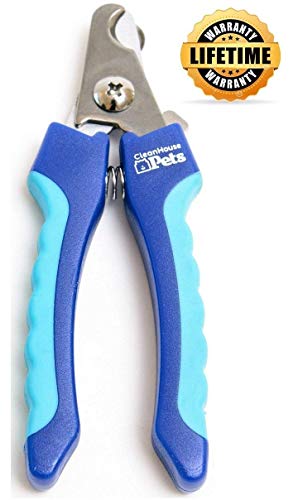 CleanHouse Pets Dog and Cat Nail Clippers, with Pet Safety Guard & Lock, Stainless Steel, Easy to Use - Best Cats and Dogs Nail Trimmers and Pet Clippers for All Animals (Large)