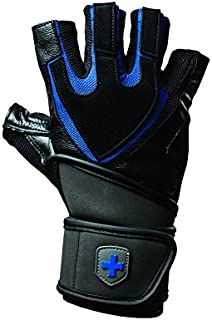 Harbinger Training Grip Wristwrap Weightlifting Gloves with TechGel-Padded Leather Palm (Pair), X-Large