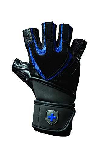 Harbinger Training Grip Wristwrap Weightlifting Gloves with TechGel-Padded Leather Palm (Pair), X-Large