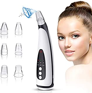 Blackhead Remover Pore Vacuum Cleaner - Facial Electric Blackhead Extractor Kit USB Rechargeable Black Head Remover Tool with 3 Adjustable Suction Power & 6 Suction Head & 3 Light Therapy Modes