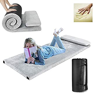 AONESY Memory Foam Camping Mattress,Roll-Up Floor Mattress for Sleep Guest Bed Car Mattress Sleeping Pad for Camping Beds for Adults 75