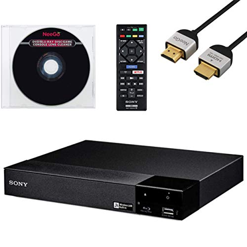 Sony BDP-S3700 Blu-Ray Disc Player with Built-in Wi-Fi - Netflix, Amazon, You Tube + Remote Control + NeeGo High-Speed HDMI Cable W/Ethernet NeeGo Lens Cleaner