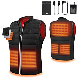 Heated Vest with 12000mAh/3.7V Battery Pack for Heated Jacket Electric Body Warmer Heating Pad for Men Hiking Hunting Motorcycle Riding Golf Camping