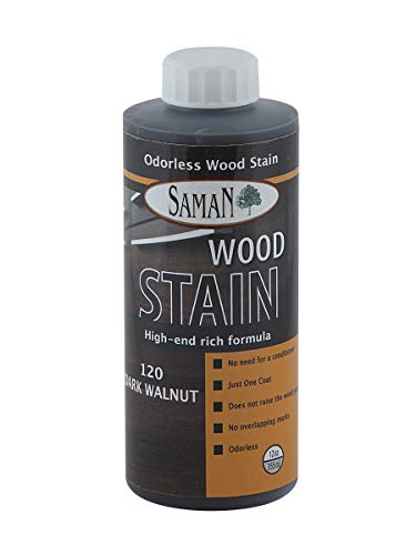 SamaN TEW-120-12, Dark Walnut, Interior Water Based Stain for Fine Wood, 12 oz, 12-Ounce