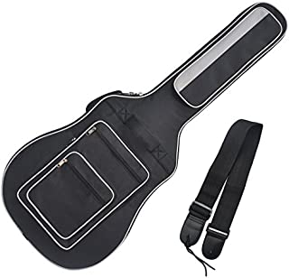 Tosnail 41 Inch Full Size Padded Acoustic Guitar Gig Bag with Backpack Shoulder Strap, 2 Carry Handle & 5 Pockets - Bonus Guitar Strap