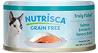 NUTRISCA Truly Flaked Canned Wet Cat Food, Grain-Free, Salmon in Broth, 2.7 oz. (Pack of 24)