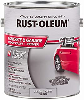 RUST-OLEUM 225359 Epoxy Shield Gray Base Single Part 1-Gallon Armor Concrete Floor Paint, 1 gal,