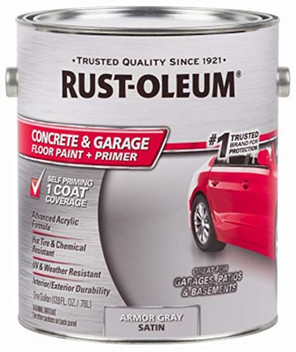 RUST-OLEUM 225359 Epoxy Shield Gray Base Single Part 1-Gallon Armor Concrete Floor Paint, 1 gal,