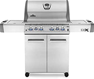 Napoleon LEX 485 BBQ Grill, Stainless Steel, Propane Gas - LEX485RSIBPSS-1 - With Infrared Rear and Side Burner, Barbecue Gas Cart, Instant Failsafe Ignition, Backlit Control Knobs