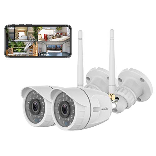 Wansview Outdoor Security Camera, Wansview 1080P Wireless WiFi Home Surveillance Waterproof Camera with Night Vision, Motion Detection, Remote Access, Works with Alexa -W4-2PACK