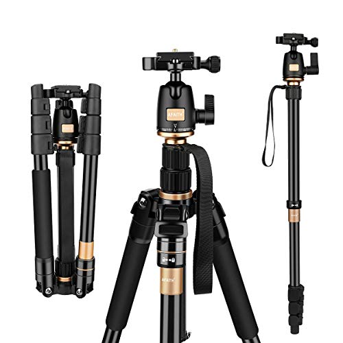 AFAITH Tripod for DSLR Camera, Ultra Compact and Lightweight Aluminum Travel Tripod