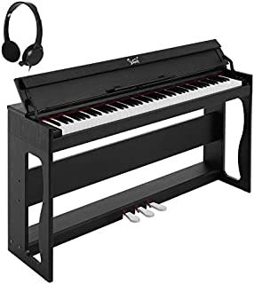 GLARRY 88 Key Home Digital Piano for Beginners, Electric Keyboards Piano MP3/USB/MIDI/Bluetooth Function w/Music Stand, Power Adapter, Triple Pedals, Instruction, HeadphoneBlack