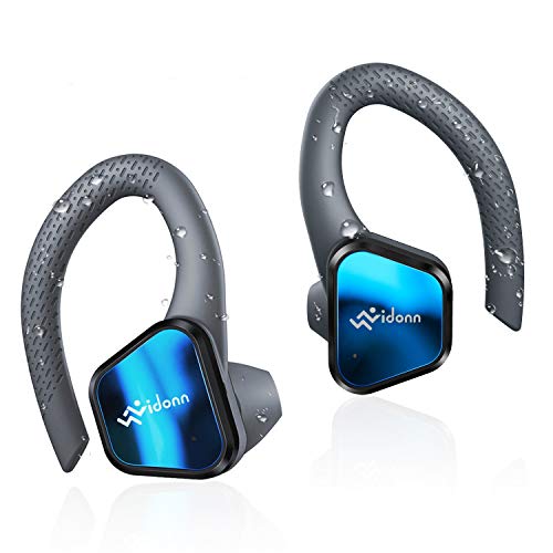 True Wireless Earbuds Running Sport, Vidonn T1 Half-in Ear Bluetooth Earbuds Sport TWS, Over Ear Bass+ IP65 Waterproof Sport Headphones, BT5.0/Touch Control/30H Playtime/Charging Case/Built-in Mics