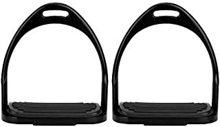 HEEPDD Stirrups for Saddle, High Strength Lightweight Horse Stirrup Safety Reflex 3D Wide Track Aluminum Die Casting Horse Stirrup (Black)