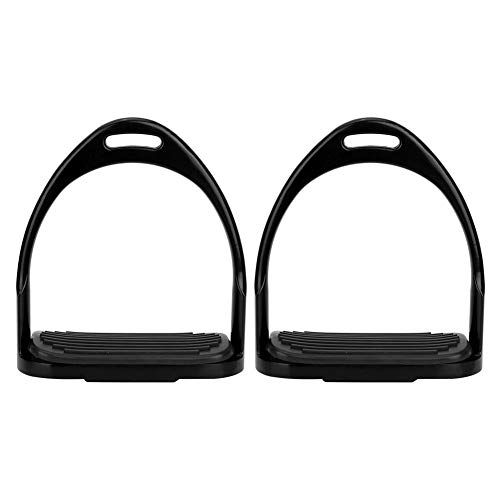 HEEPDD Stirrups for Saddle, High Strength Lightweight Horse Stirrup Safety Reflex 3D Wide Track Aluminum Die Casting Horse Stirrup (Black)