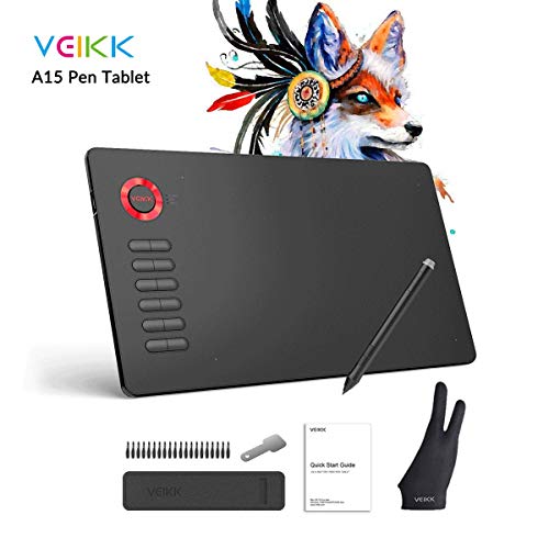 Graphics Drawing Tablet VEIKK A15 10x6 inch Graphic Pen Tablet