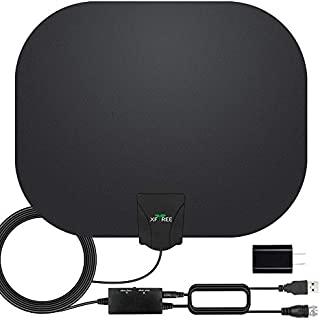 HDTV Antenna, 2020 Newest Indoor Digital TV Antenna 130+ Miles Long Range with Amplifier Signal Booster 4K HD Free Local Channels Support All Television, 17ft Coax Cable