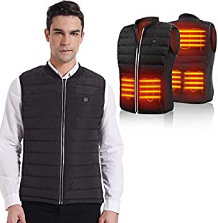 HOOCUCO 5V Lightweight Heated Vest Size Adjustable USB Charging 3 Temp Setting Heating Warm Puffer Jacket for Outdoor Camping Hiking Golf Heated Clothe for Men Women(Power Bank Not Come with)(XXL)