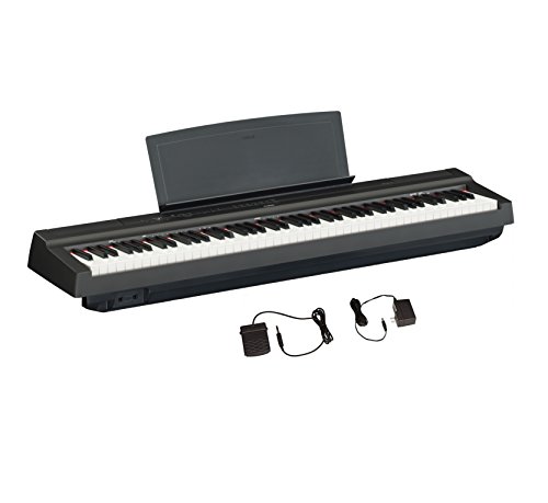 Yamaha P125 88-Key Weighted Action Digital Piano With Power Supply And Sustain Pedal, Black