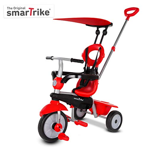 smarTrike Zoom Toddler Tricycle for 1,2,3 Year Olds - 4 in 1 Multi-Stage Trike, Red