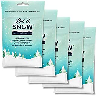 Let it Snow Instant Snow Powder - Made in The USA Premium Fake Artificial Snow - Great for Holiday Snow Decorations and Slime - Mix Makes 5 Gallons of Snow